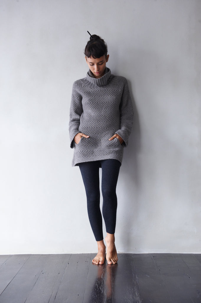 Hand-Knit Turtle-Neck Sweater  Women's Clothing