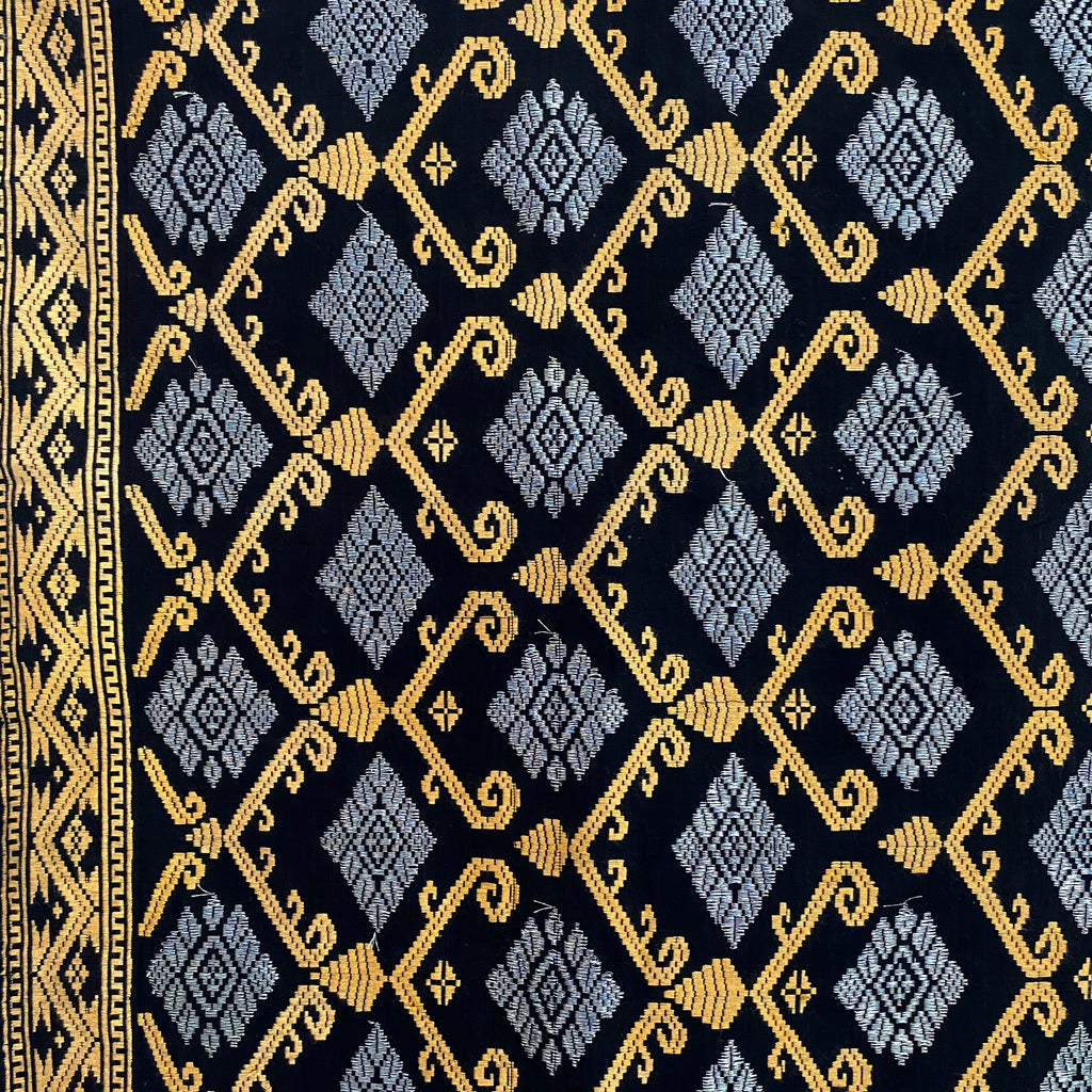 Songket Fabric - Black/ Gold/ Copper  Fabric