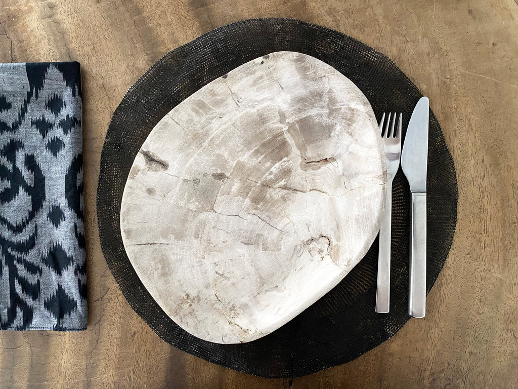 Petrified Wood Dinner Plate - Grey (sold as set of two)  plate