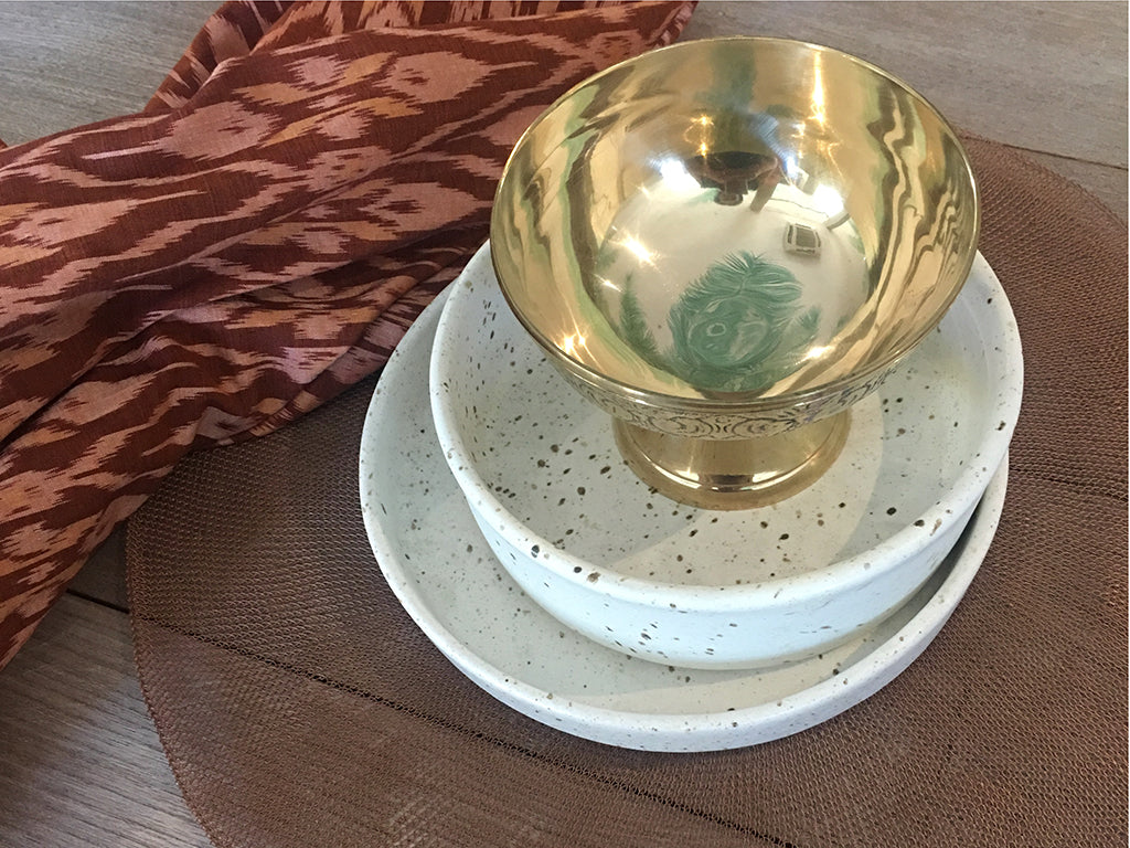 Brass Footed Bowl - Set of 2  Bowl