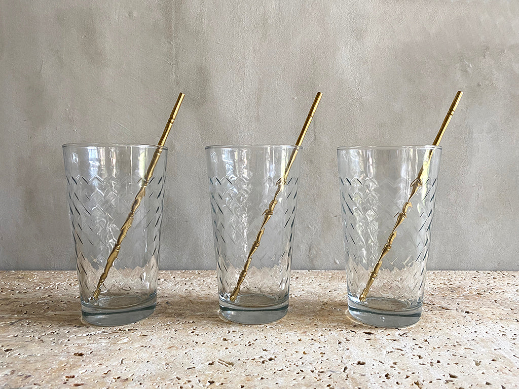 Bamboo Brass Swizzle Sticks - Set of 6  Swizzle Sticks