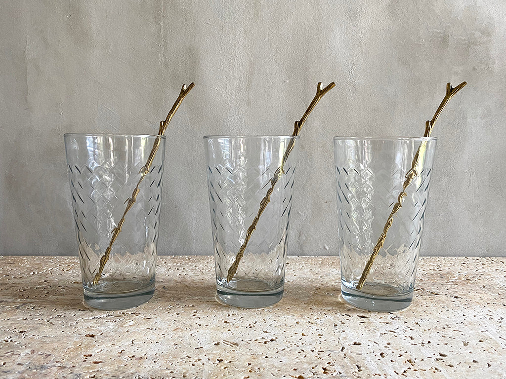 Twig Brass Swizzle Sticks - Set of 6  Swizzle Sticks