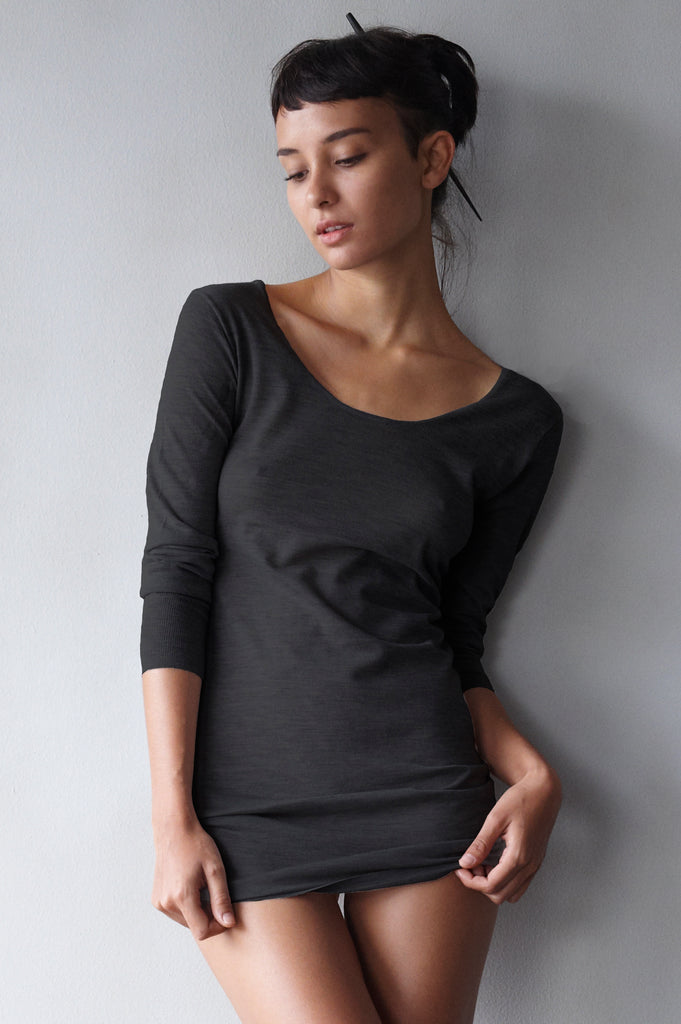Superfine Cashmere Long-sleeve Long T  Womens Clothing