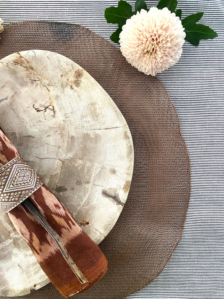 Petrified Wood Dinner Plate - Grey (sold as set of two)  plate