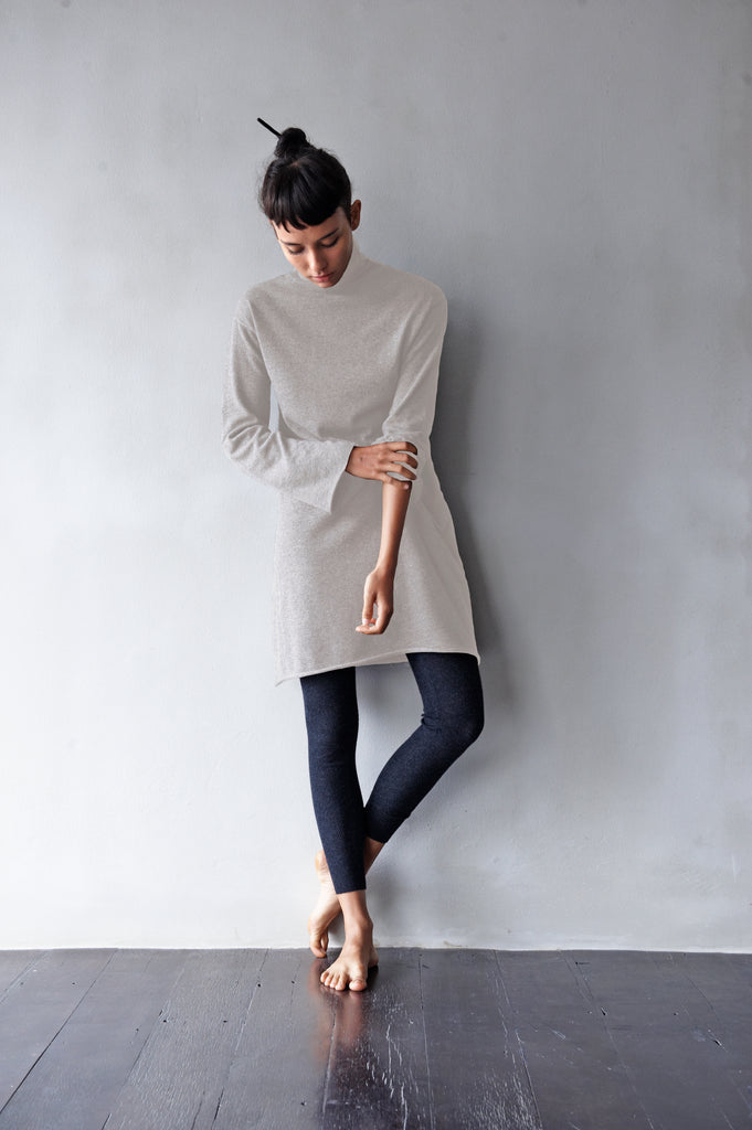 Mid-Weight Cashmere Turtle-Neck Sweater Dress  Women's Clothing