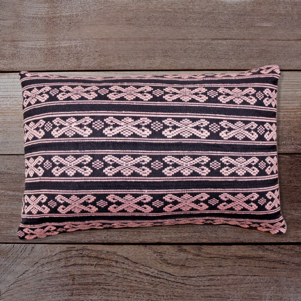 Songket Cushion Cover - Black &amp; Soft Pink  Homewares